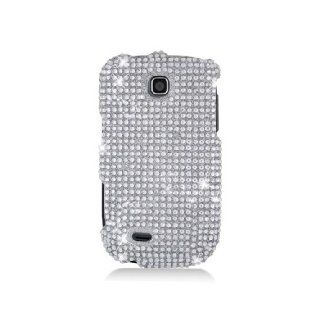 Samsung Dart T499 SGH T499 Bling Gem Jeweled Jewel Crystal Diamond Silver Cover Case: Cell Phones & Accessories