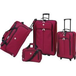 Travelers Club Deluxe 4 Piece Travel Set Red Travelers Club Four piece Sets