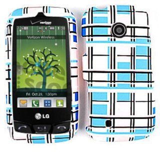 CELL PHONE CASE COVER FOR LG BEACON / ATTUNE UN270 BLUE WHITE BLOCKS: Cell Phones & Accessories