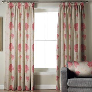 Mozart Lined Curtains Pink 90x90   Window Treatment Curtains