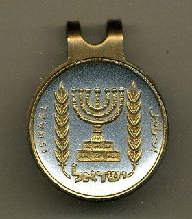 Gorgeous 2 Toned Gold on Silver Israel Menorah  coin   Golf Ball Marker   Hat Clips : Sports & Outdoors