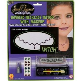 Witch Jeweled Necklace Tattoo with Makeup Kit: Clothing