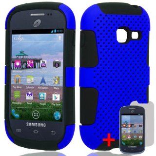 SAMSUNG GALAXY DISCOVER S730G BLUE BLACK HYBRID PERFORATED COVER HARD GEL CASE + FREE SCREEN PROTECTOR from [ACCESSORY ARENA]: Cell Phones & Accessories