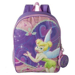 Disney Fairies   16 Inch TINKER BELL Backpack   Lavender and Pink   BONUS Tinker Bell Coin Purse Keychain: Toys & Games