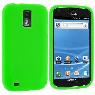 Neon Green Silicone Rubber Gel Soft Skin Case Cover for Samsung Hercules T898 T Mobile Galaxy S2 II Cell Phones & Accessories