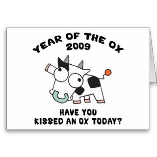 Funny Year of The Ox Gifts Greeting Cards