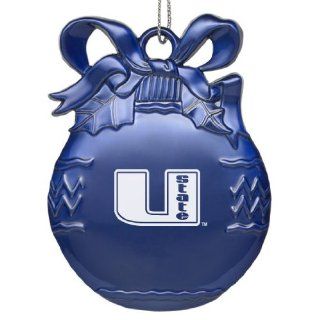 Utah State University   Pewter Christmas Tree Ornament   Blue: Sports & Outdoors