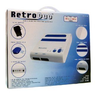 Retro Bit Retro Duo Twin Video Game System ( Nintendo NES / Super Nintendo SNES)   Blue / White: Toys & Games