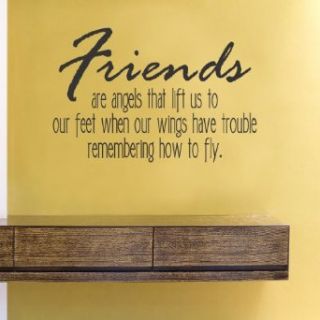 Friends are angels that lift us to our feet when our wings have trouble remembering how to fly vinyl Wall Decals Quotes Sayings Words Art Decor Lettering vinyl wall art inspirational uplifting: Clothing