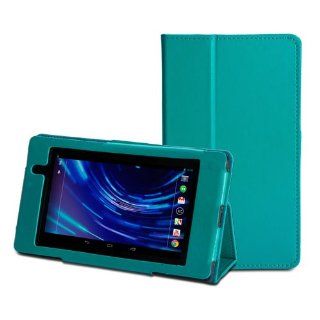 GMYLE (TM) Aqua Blue Crazy Horse Pattern Slim Folio Stand Case Cover for Google ASUS New Nexus 7 inch FHD 2nd 2013 Generation Tablet(with Auto Wake/Up Function & Multi Angle): Computers & Accessories