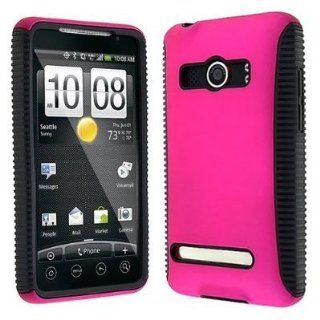 Importer520 Dual Flex Hybrid Pink Black TPU Hard Gel Case Cover for Sprint HTC EVO 4G Cell Phones & Accessories
