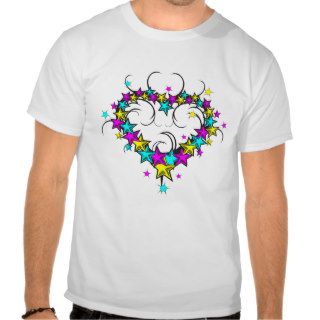 CMYK heart of stars tattoo style graphic Tshirts