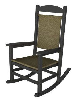 42.5" Recycled Earth Friendly Outdoor Rocking Chair   Gray w/ Seagrass Weave : Patio Rocking Chairs : Patio, Lawn & Garden