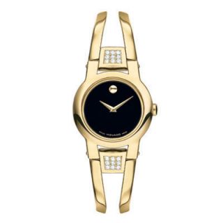 Ladies Movado Amorosa™ Gold Tone Bangle Watch with Diamond Bezel