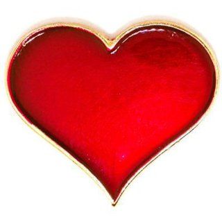 Red Heart Gold Plated 3/4" Lapel Pin: Jewelry