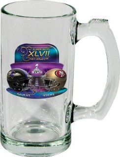 Super Bowl XLVII 47 Baltimore Ravens vs San Francisco 49ers NFL Football Dueling Glass Beer Mug : Drinkware Cups : Sports & Outdoors