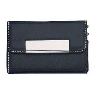 Faux Black Leather Engraved Business Card Case (15 Characters)   Zales