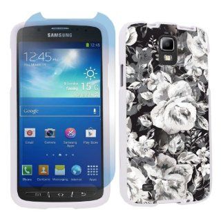 Samsung Galaxy S4 Active SGH i537 (AT&T) White Protection Case + Screen Protector By SkinGuardz   Rose Party Cell Phones & Accessories