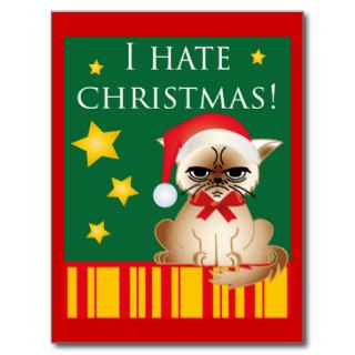 I hate christmas! Merry anti Christmas card Postcards
