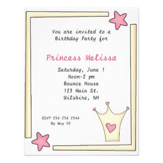 Pretty Pink Princess Birthday Invitation