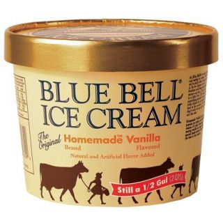 Blue Bell Gold Rim Ice Cream Half Gallon
