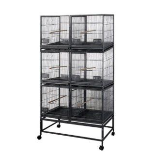 3 Level Cage with 3 Removable Dividers and 6 Units Color Pure White  Birdcages 
