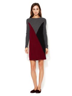 Geometric Cashmere Sweater Dress by White + Warren
