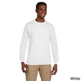 Gildan Gildan Mens Ultra Cotton Long Sleeve Pocket T shirt White Size 5XL