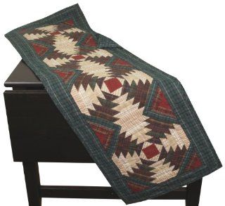 Pineapple Log Cabin Table Runner Quilt 50 Inches Long by 17 Inches Wide 100% Cotton Handmade Hand Quilted Heirloom Quality   Christmas Quilt Table Runner