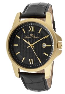 Lucien Piccard 10048 YG 01  Watches,Mens Breithorn Black Dial Black Genuine Leather, Casual Lucien Piccard Quartz Watches