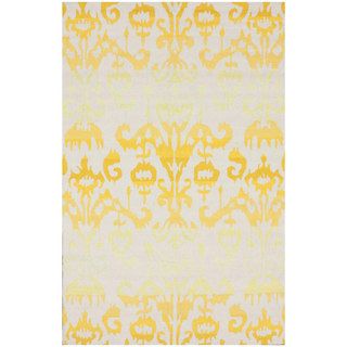 Nuloom Handmade Modern Yellow Ikat Rug (83 X 11)