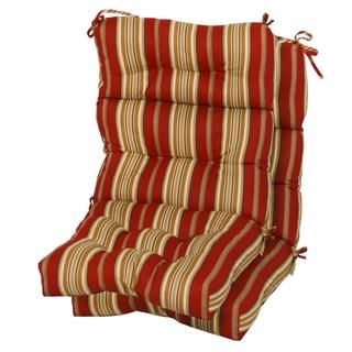 3 section Contemporary Outdoor Roma Stripe High Back Chair Cushion (set Of 2)