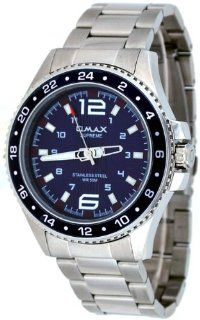Omax Supreme #HS565 Men's Stainless Steel Blue Dial 50M Pro Dive Style Sports Watch: Watches