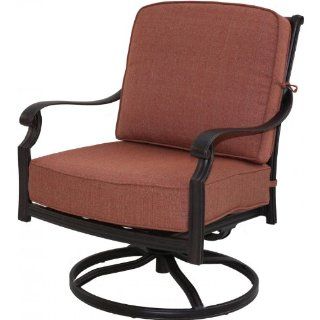 Darlee St. Cruz Cast Aluminum Deep Seating Patio Swivel Rocker Lounge Chair   Antique Bronze : Patio, Lawn & Garden