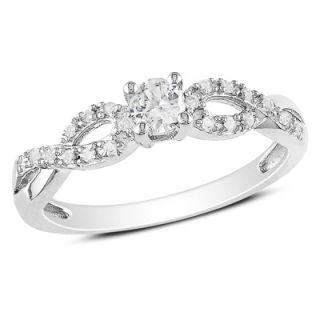 Lab Created White Sapphire and Diamond Accent Twine Promise Ring in