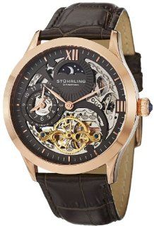 Stuhrling Original Men's 571.3345K54 Classic Winchester Tempest II Automatic Skeleton Dual Time Zone Rose Tone Watch at  Men's Watch store.