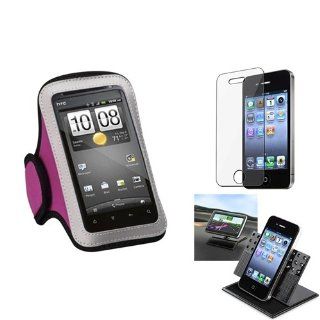 eForCity Film + Holder + Pink Sports Running Armband Case compatible with Apple® iPhone® 4 4G: Cell Phones & Accessories