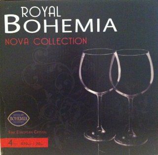 Royal Bohemia Nova Collection Set of 4 Wine Glasses Nova570: Kitchen & Dining
