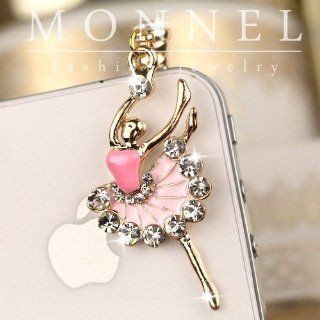 ip579 Cute Artist Dancer Ballet Dust Proof Phone Plug Cover Charm For Cell Phone: Cell Phones & Accessories