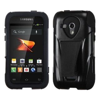MYBAT ASAMM830HPCSAAS101NP Advanced Armor Rugged Durable Hybrid Case with Kickstand for Samsung Galaxy Rush M830   1 Pack   Retail Packaging   Black: Cell Phones & Accessories