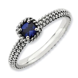 Stackable Expressions™ 4.0mm Cushion Cut Lab Created Blue Sapphire