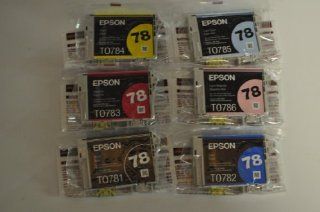 Set Of 6 Epson Ink Cartridges For R260/r280/r380/rx580/rx595/rx680: Office Products
