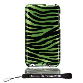 Hard Shell Skin Case Zebra For Apple iPod Touch 8GB 32GB 64GB 3rd Generation iTouch + Includes a 4 inch eBgivalue Determination Hand Strap (Green Zebra) : MP3 Players & Accessories