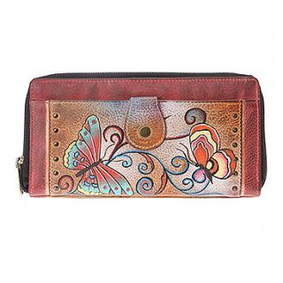 Anuschka Clutch Wallet w/ Zipper  Women's   Henna Butterfly