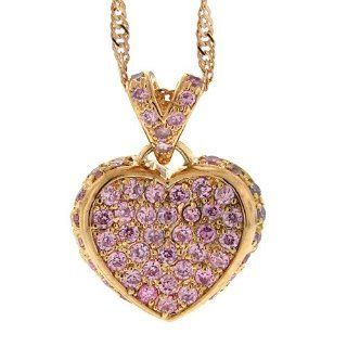 Love & Attraction!   Heart Locket Pendant Pav with Pink CZs   Rose Gold Plated: Alljoy: Jewelry