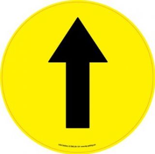 InSite Solutions IN 12 577I Directional Arrow Floor Sign, 17 1/2" Diameter, Black on Yellow: Industrial Floor Warning Signs: Industrial & Scientific