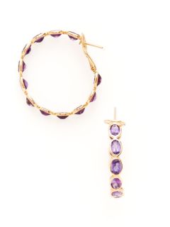 16.85 Total Ct. Amethyst Inside Outside Hoop Earrings by Piranesi