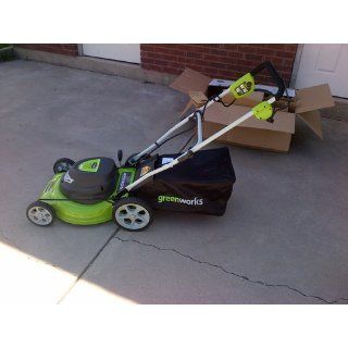 GreenWorks 25022 12 Amp 20 in 3 in 1 Electric Lawn Mower : Walk Behind Lawn Mowers : Patio, Lawn & Garden