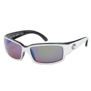 Costa Del Mar Caballito Polarized Sunglasses   Costa 580 Glass Lens Black White/Green Mirror, One Size Clothing