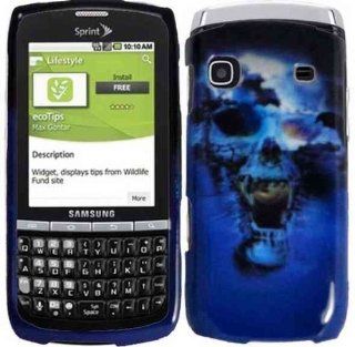 For Sprint Samsung Replenish M580 Accessory   Blue Skull Designer Hard Case Proctor Cover Cell Phones & Accessories